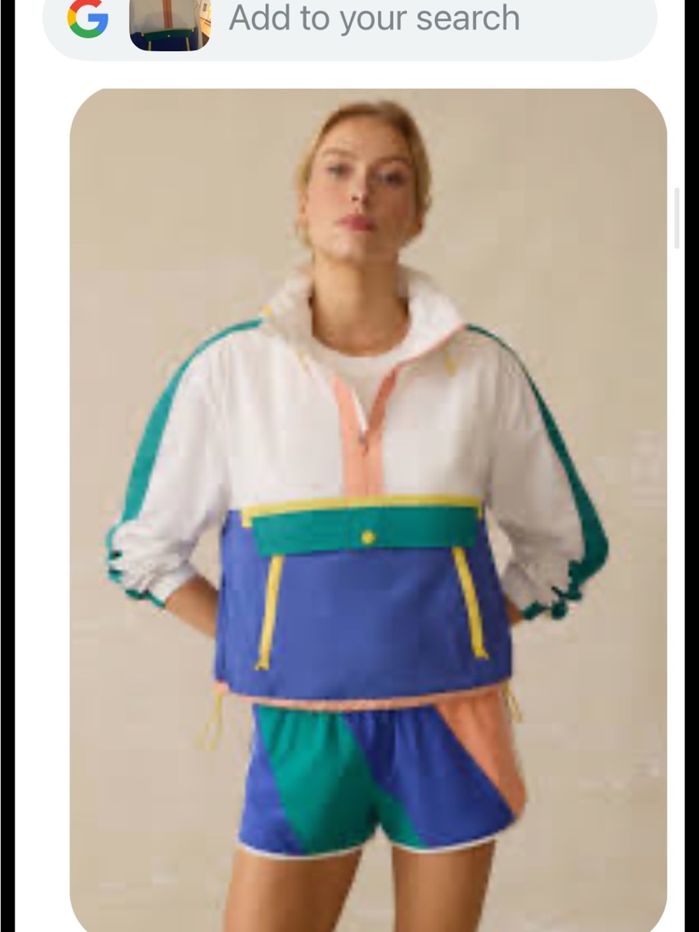FAHERTY - Shoreline Colorblock Windbreaker Jacket in White, Blue, Teal & Peach
